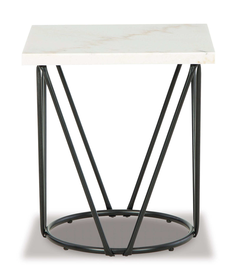 Vancent White & Black Square End Table - Ornate Home