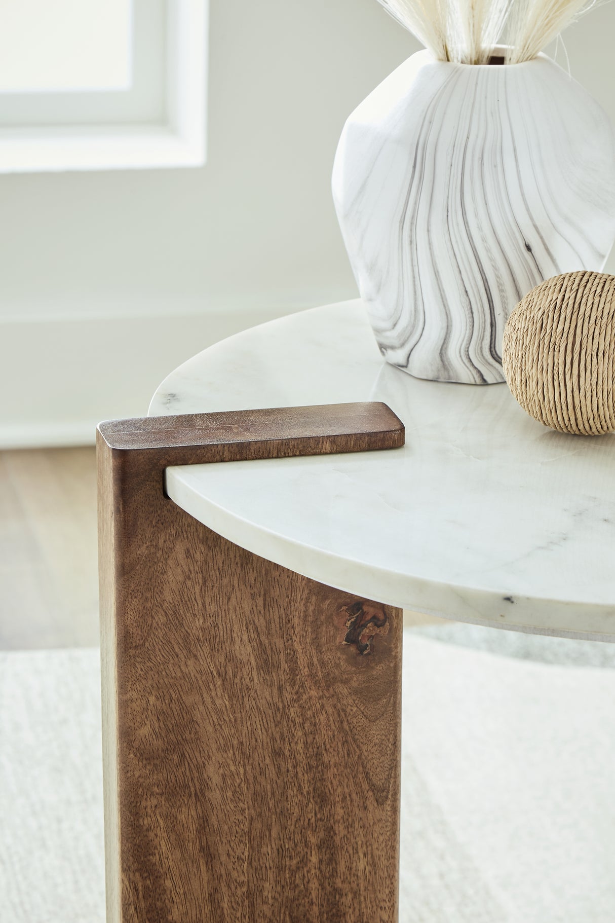 Isanti White/Brown End Table - Ornate Home