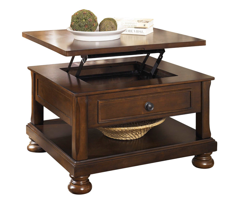 Porter Rustic Brown Coffee Table w/ Lift Top - Ornate Home