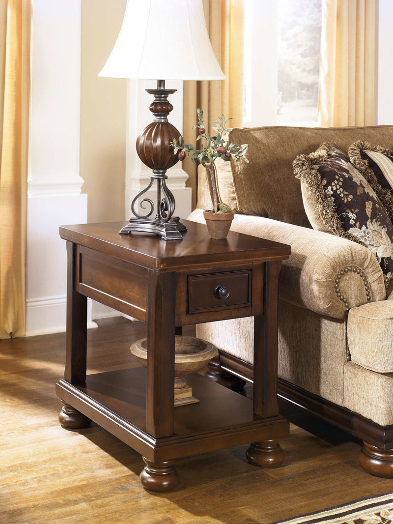 Porter Rustic Brown Chairside End Table - Ornate Home