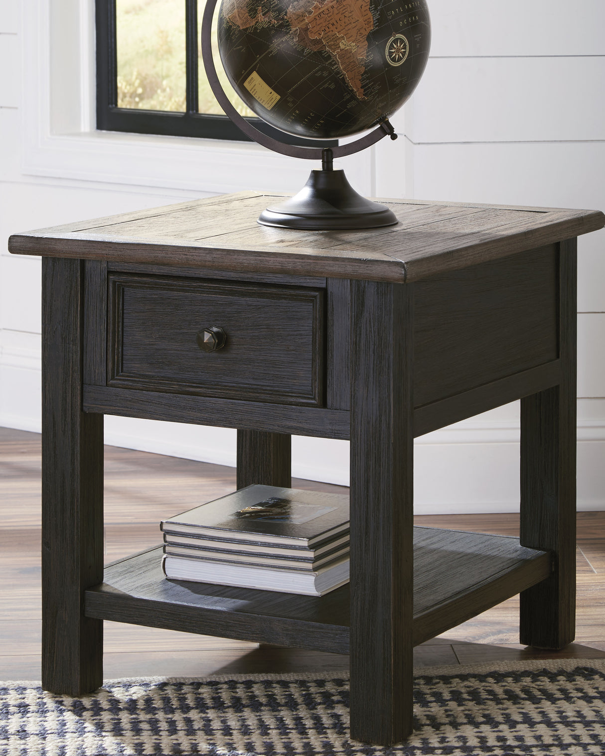 Tyler Creek Grayish Brown/Black Coffee Table and 2 End Tables - Ornate Home