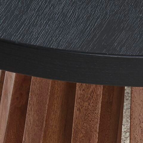 Kallari Warm Brown/Black Coffee Table and 2 End Tables