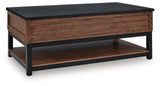 Kallari Warm Brown/Black Coffee Table and 2 End Tables