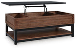 Kallari Warm Brown/Black Coffee Table and 2 End Tables