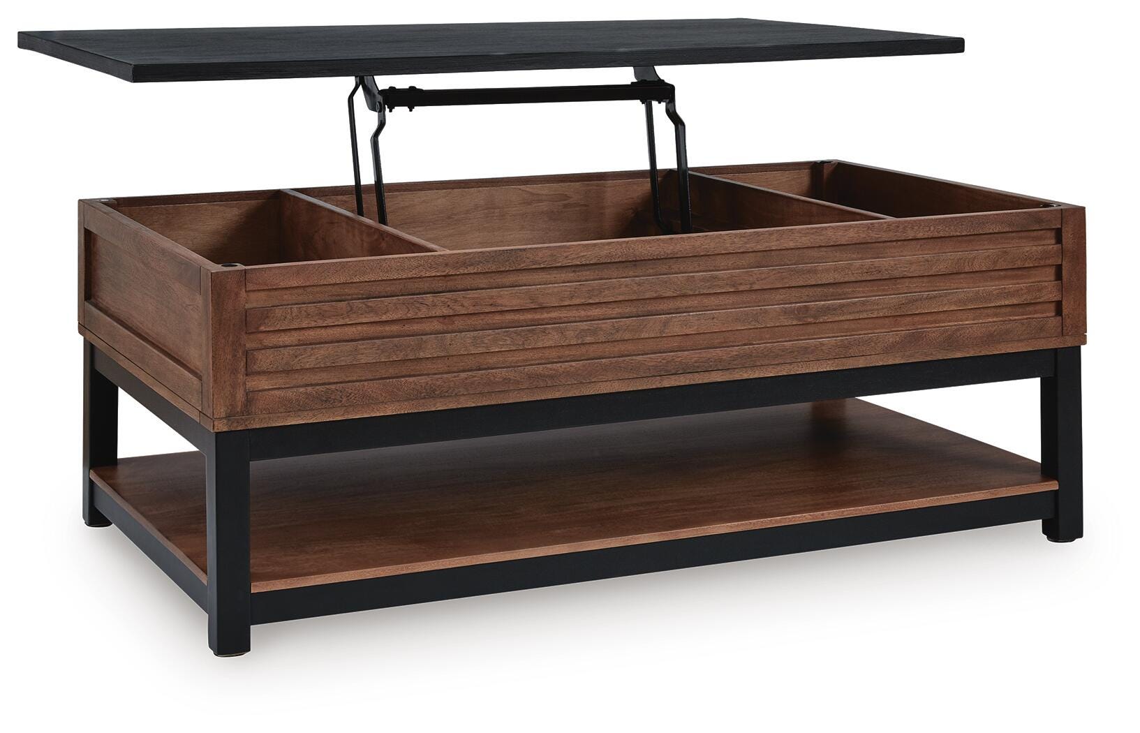 Kallari Warm Brown/Black Coffee Table and 2 End Tables