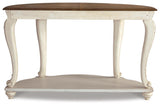 Realyn White/Brown Coffee Table, 2 End Tables and Console Table