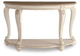Realyn White/Brown Coffee Table, 2 End Tables and Console Table
