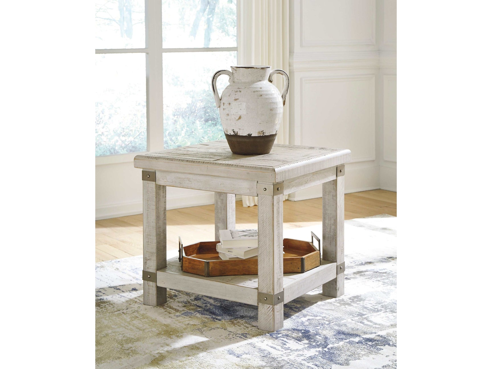 Carynhurst White Wash Gray End Table - Ornate Home