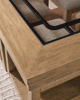 Wittenmyer Natural/Black Coffee Table with 4 Stools (Set of 5)