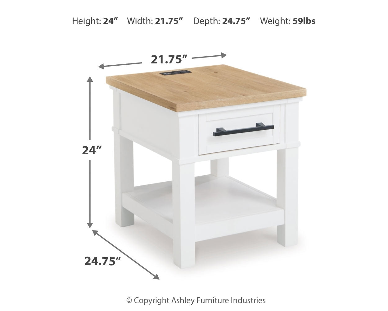 Ashbryn White/Natural Coffee Table and 2 End Tables - Ornate Home