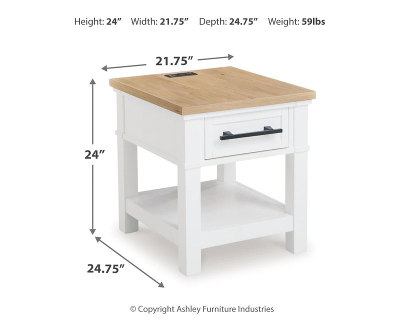 Ashbryn White/Natural Coffee Table and 2 End Tables - Ornate Home