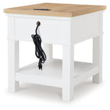 Ashbryn White/Natural End Table - Ornate Home