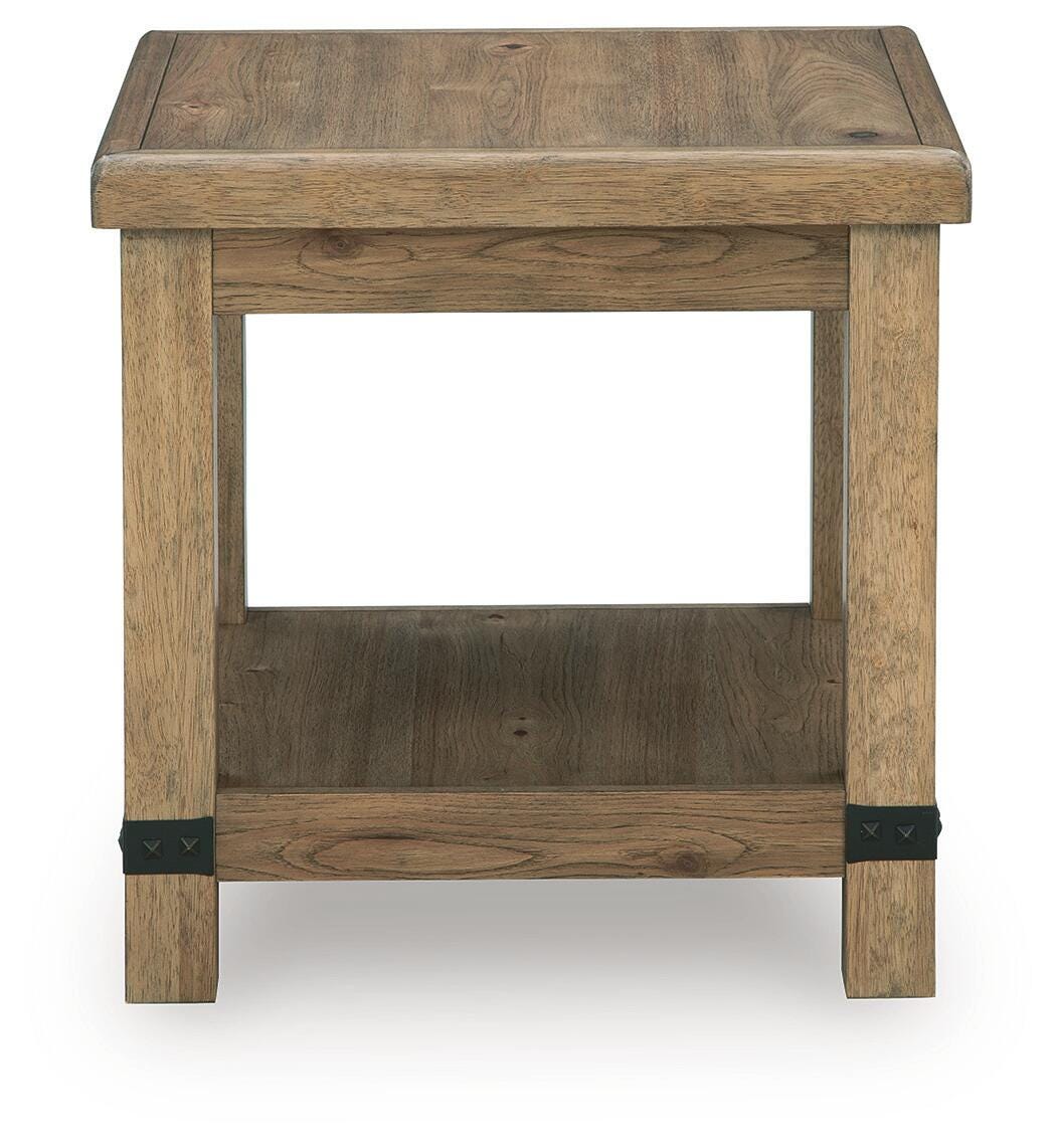 Ridgester Light Brown Rectangular End Table