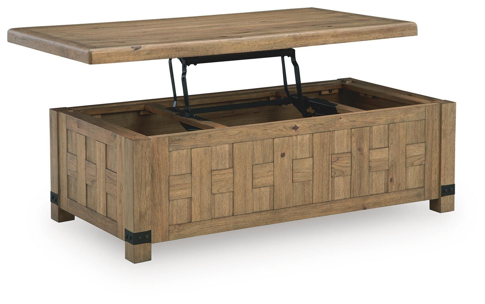 Ridgester Light Brown Lift Top Cocktail Table (Online Special Price)