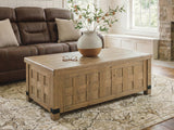 Ridgester Light Brown Lift Top Cocktail Table (Online Special Price)