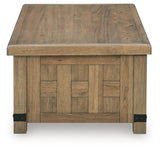 Ridgester Light Brown Lift Top Cocktail Table (Online Special Price)