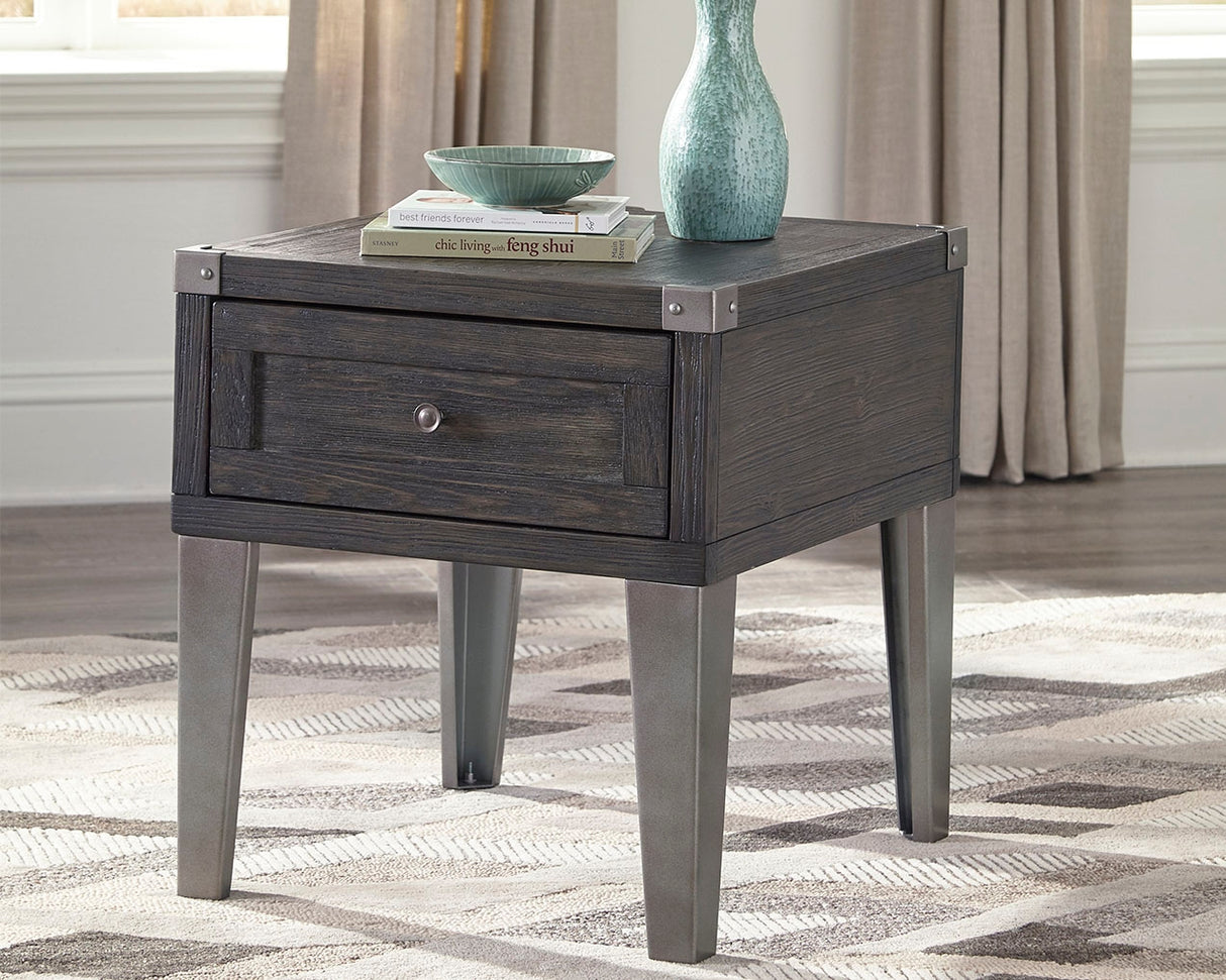 Todoe Dark Gray Coffee Table and 2 End Tables - Ornate Home