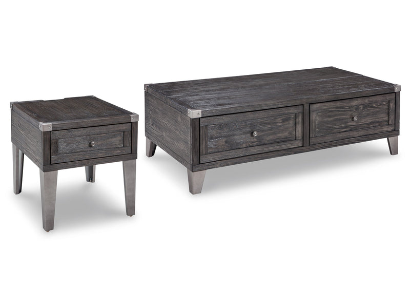 Todoe Dark Gray Coffee Table and End Table - Ornate Home