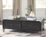 Todoe Dark Gray Coffee Table and 2 End Tables - Ornate Home