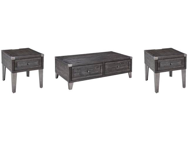 Todoe Dark Gray Coffee Table and 2 End Tables - Ornate Home