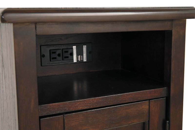 Barilanni Chairside End Table w/ USB Ports & Outlets
