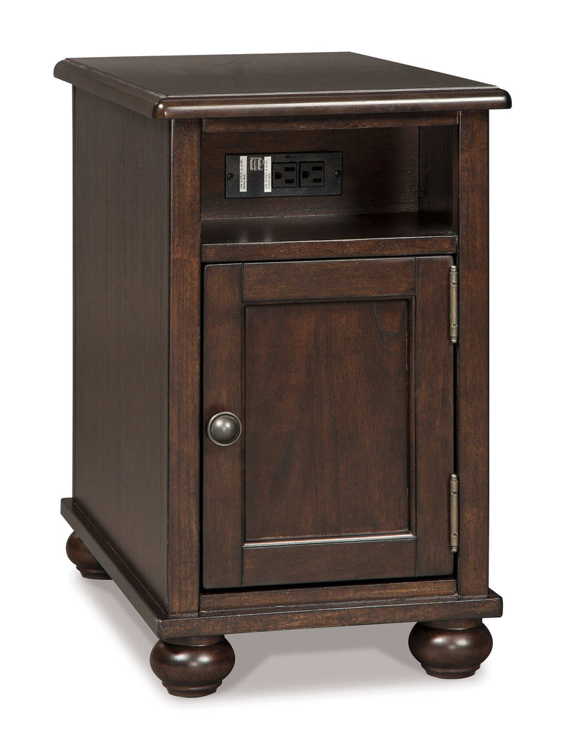 Barilanni Chairside End Table w/ USB Ports & Outlets - Ornate Home