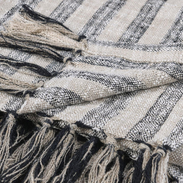 TC Linna Natural/Black Throw 50x70 Throw - Ornate Home