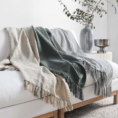 TC Ria Natural/Black Throw 50x70 - Ornate Home
