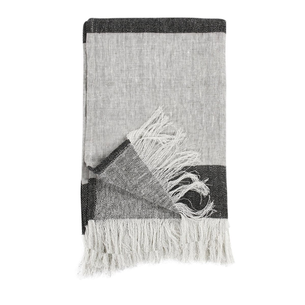 TC Talara Natural/Charcoal Throw 50x70 - Ornate Home