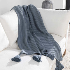 TC Veda Sea Fog Blue 50x70 Throw - Ornate Home
