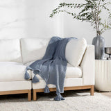 TC Veda Sea Fog Blue 50x70 Throw - Ornate Home