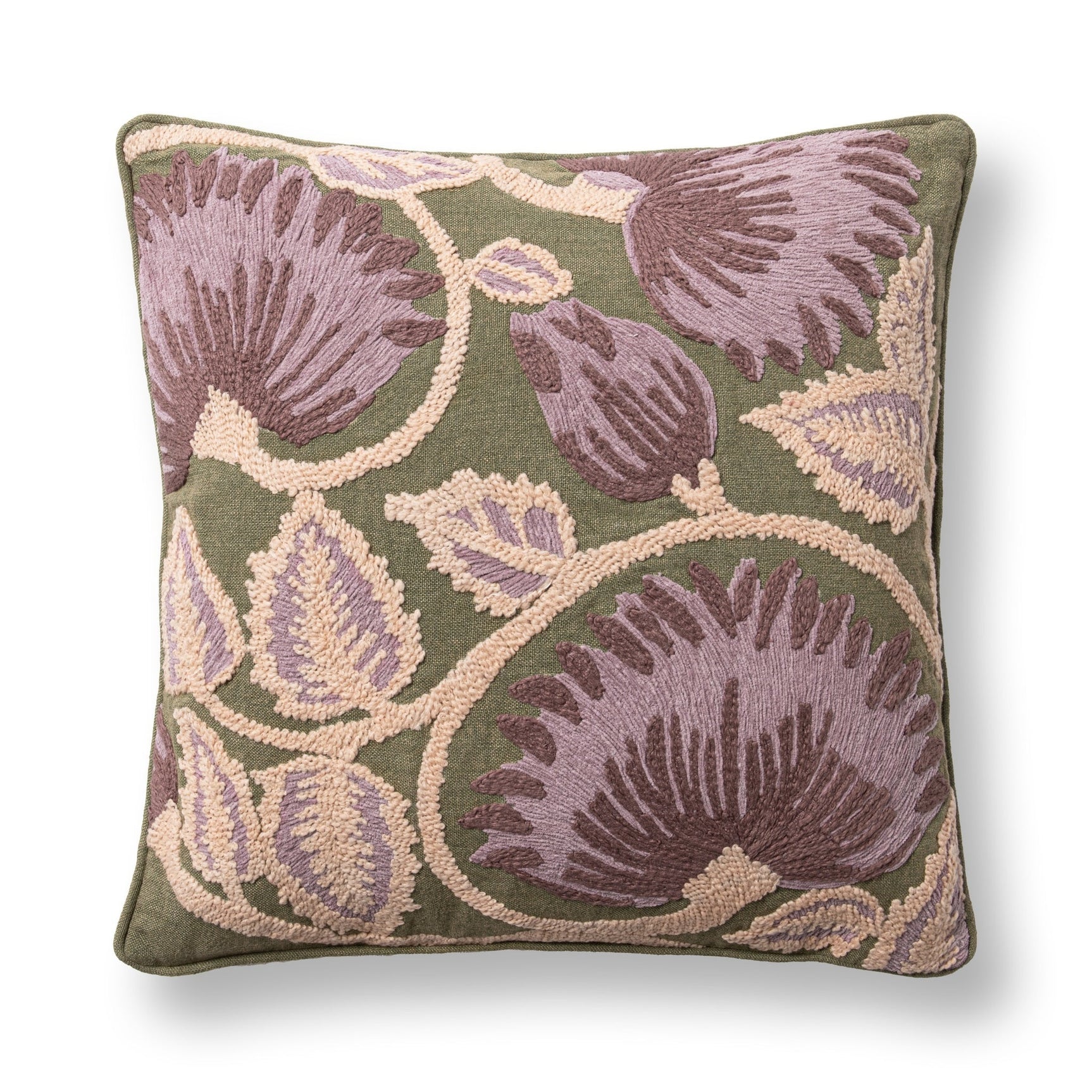 TD Folly Olive Green Multi 22x22 Throw Pillow (Set of 2) - Ornate Home