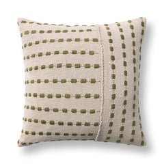 TD Katia Natural/Olive Green 20x20 Throw Pillow (Set of 2) - Ornate Home