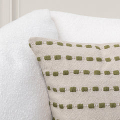 TD Katia Natural/Olive Green 20x20 Throw Pillow (Set of 2) - Ornate Home