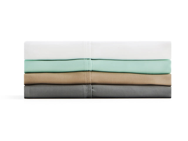 TENCEL® White Twin Botanical Sheet Set with TENCEL™ Lyocell Fiber - Ornate Home