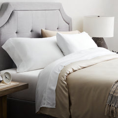 TENCEL White Twin Botanical Sheet Set with TENCEL Lyocell Fiber - Ornate Home