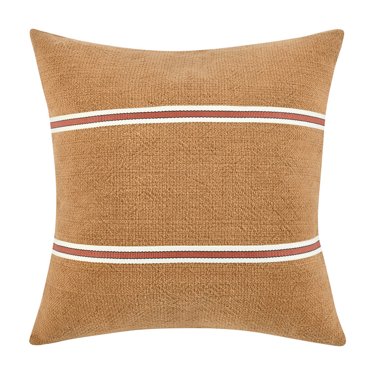 TL Pryce Chestnut Brown/ Terracotta 22x22 Throw Pillow (Set of 2) - Ornate Home