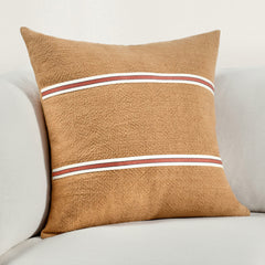 TL Pryce Chestnut Brown/ Terracotta 22x22 Throw Pillow (Set of 2) - Ornate Home