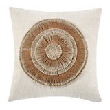 TL Pueblo Chestnut/ Natural Leather 22x22 Throw Pillow (Set of 2) - Ornate Home