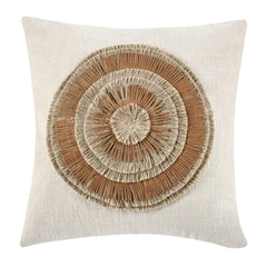 TL Pueblo Chestnut/ Natural Leather 22x22 Throw Pillow (Set of 2) - Ornate Home