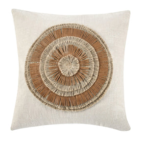 TL Pueblo Chestnut/ Natural Leather 22x22 Throw Pillow (Set of 2) - Ornate Home