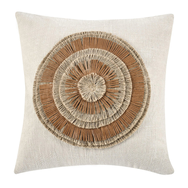 TL Pueblo Chestnut/ Natural Leather 22x22 Throw Pillow (Set of 2) - Ornate Home