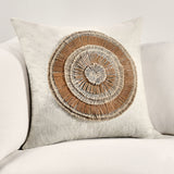 TL Pueblo Chestnut/ Natural Leather 22x22 Throw Pillow (Set of 2) - Ornate Home