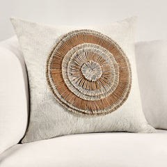 TL Pueblo Chestnut/ Natural Leather 22x22 Throw Pillow (Set of 2) - Ornate Home
