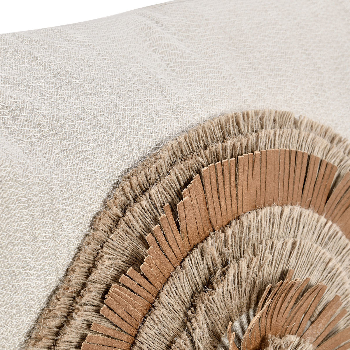 TL Pueblo Chestnut/ Natural Leather 22x22 Throw Pillow (Set of 2) - Ornate Home