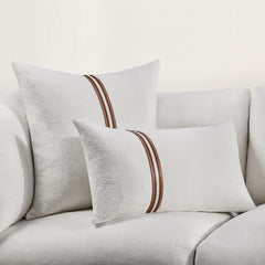 TL Ralph Ivory/Sangria Red Multiple Sizes Throw Pillow (Set of 2) - Ornate Home
