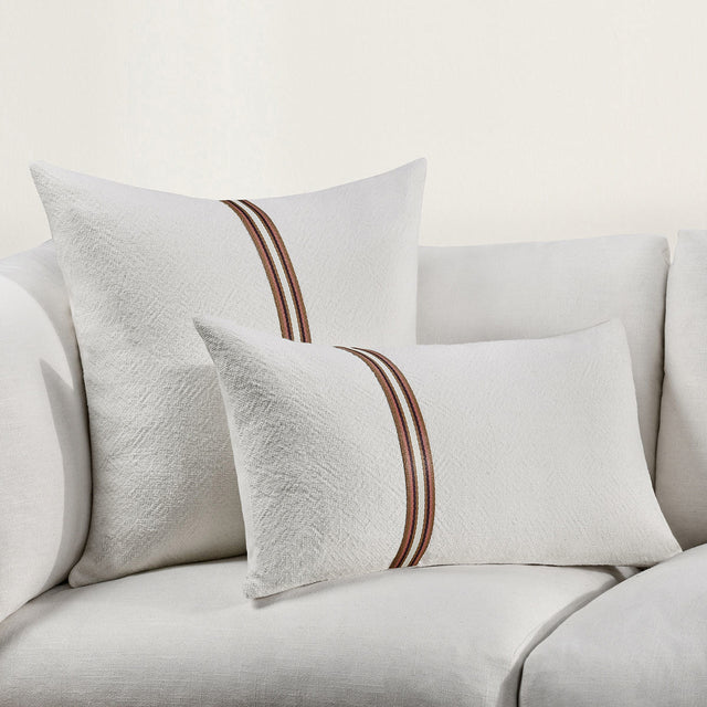 TL Ralph Ivory/Sangria Red Multiple Sizes Throw Pillow (Set of 2) - Ornate Home