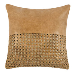 TL Toscano Chestnut Brown Leather Multiple Sizes Throw Pillow (Set of 2) - Ornate Home