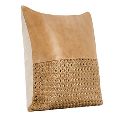 TL Toscano Chestnut Brown Leather Multiple Sizes Throw Pillow (Set of 2) - Ornate Home