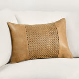 TL Toscano Chestnut Brown Leather Multiple Sizes Throw Pillow (Set of 2) - Ornate Home
